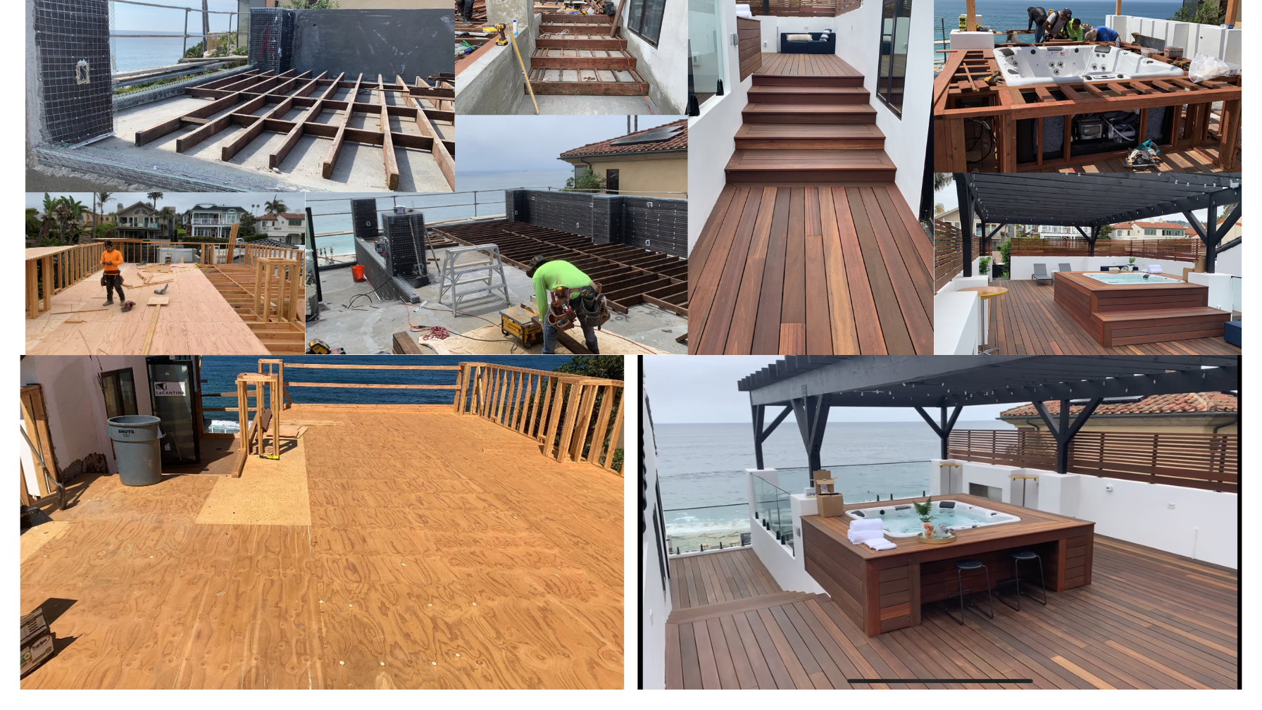 Custom deck construction with ocean views